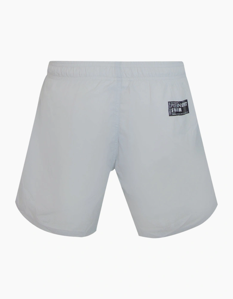 Plein Sport Monotone Logo Medium Boardshort Grey Swim Shorts