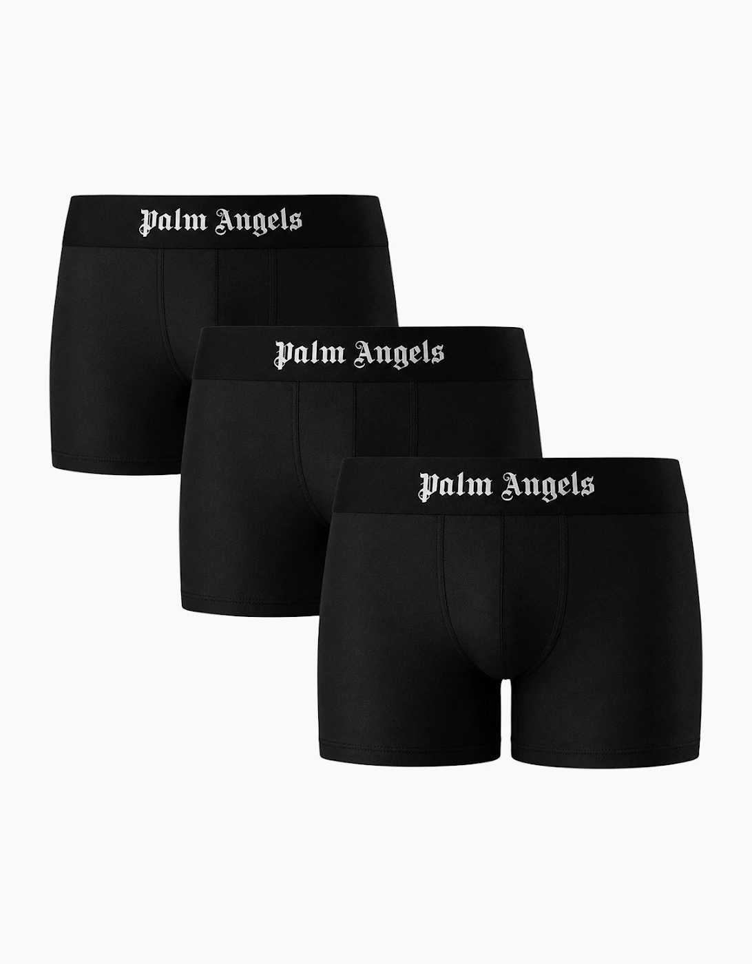 Palm Angels Men's Palm Angels Tri-Pack Black Short Trunk Boxer Shorts