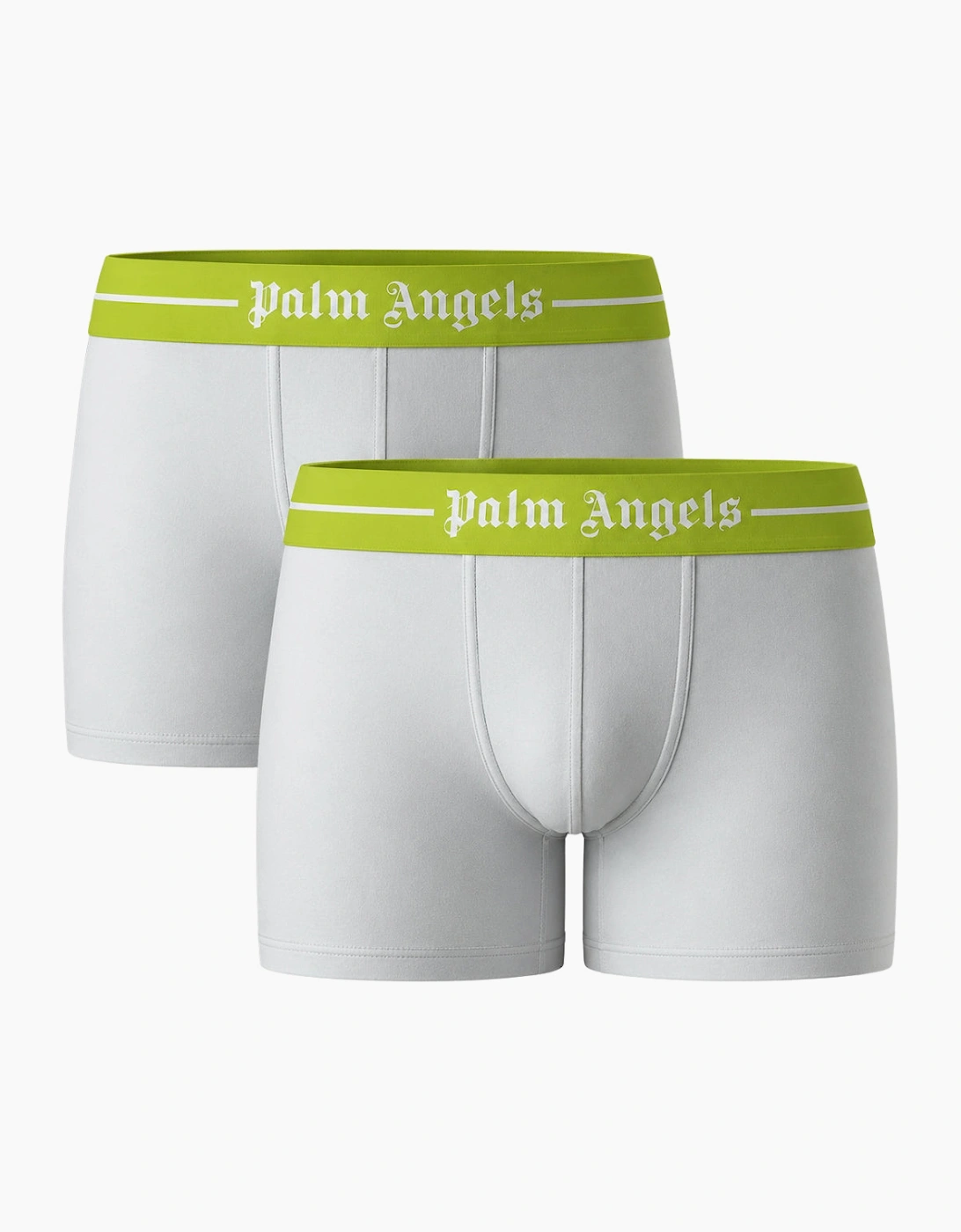 Palm Angels Men's Palm Angels Two-Pack Neon Logo White Short Trunk Boxer Shorts - Grey