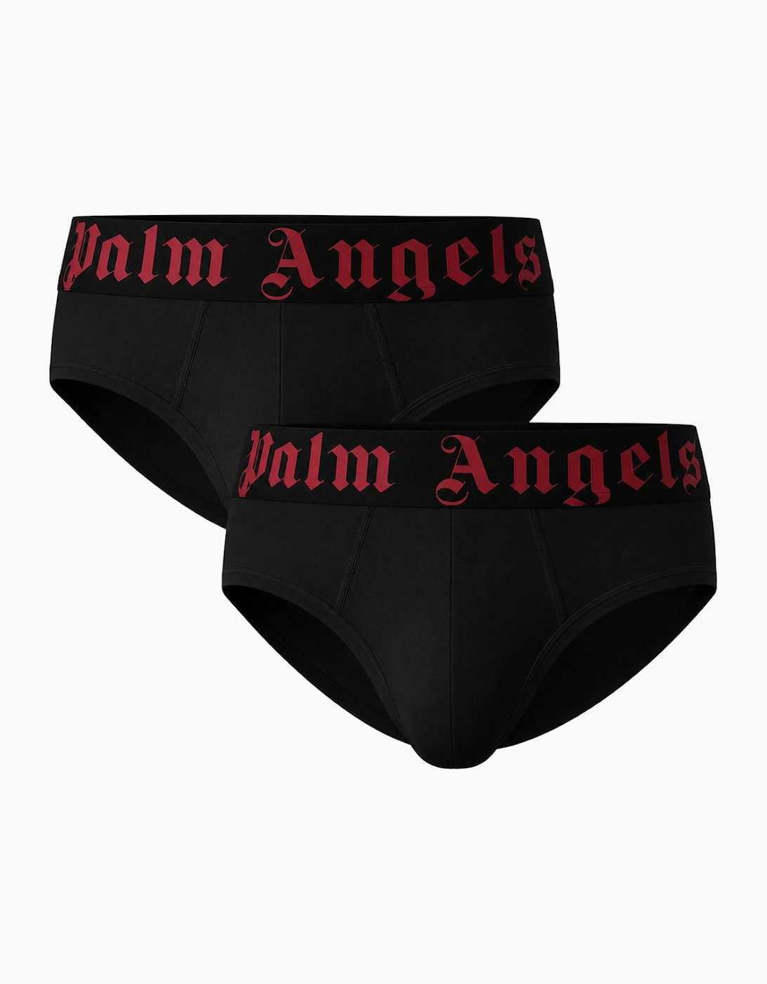 Palm Angels Women's Palm Angels Two-Pack Contrast Logo Black Briefs - Black/Black