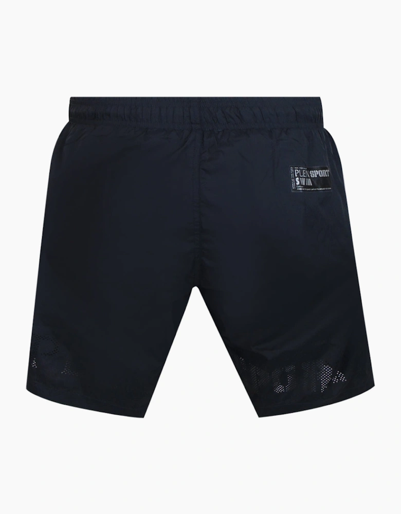 Plein Sport Monotone Logo Dark Grey Swim Shorts