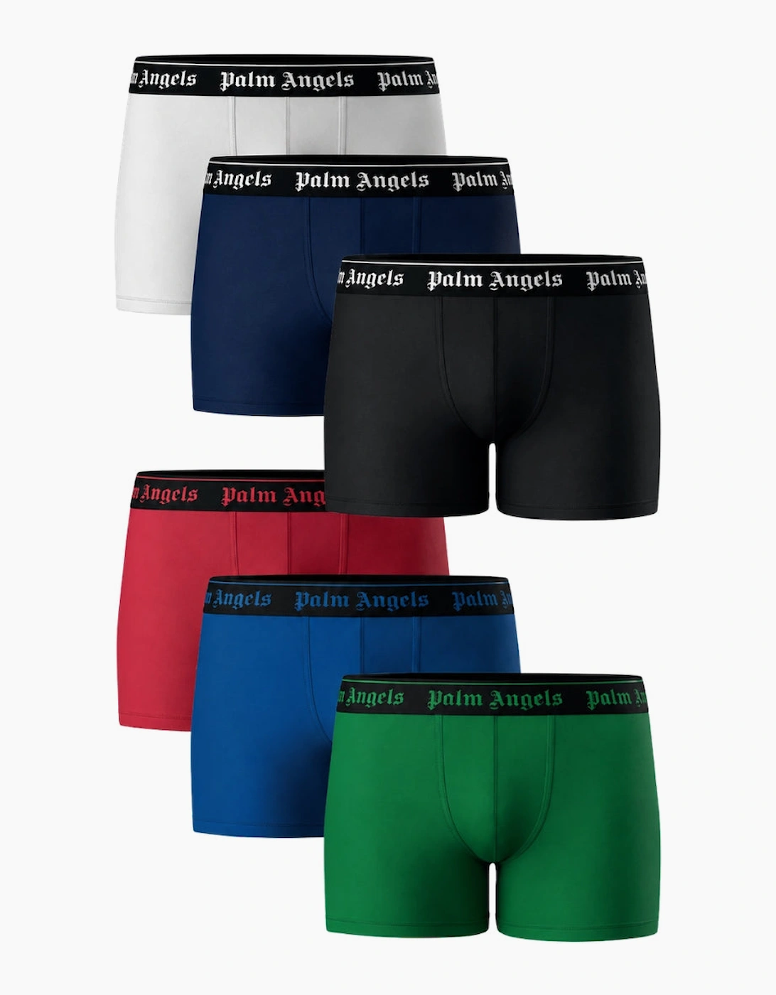 Palm Angels Men's Palm Angels Six-Pack Classic Logo Multicolour Boxer Shorts - Black