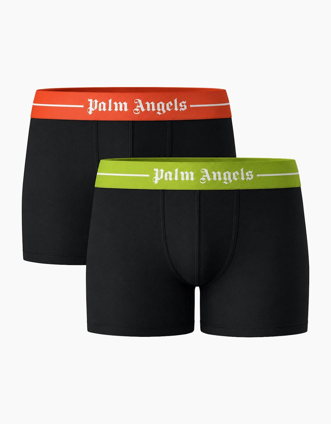 Palm Angels Men's Palm Angels Two-Pack Neon Logo Black Short Trunk Boxer Shorts