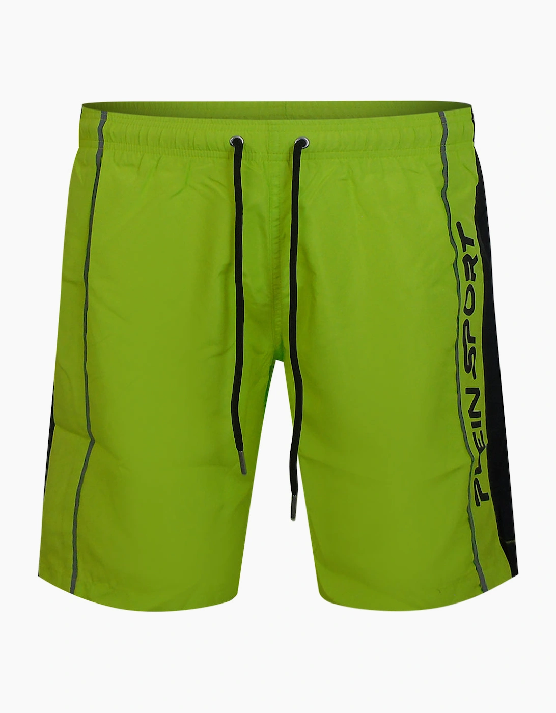 Plein Sport Vertical Logo Long Boardshort Yellow Swim Shorts