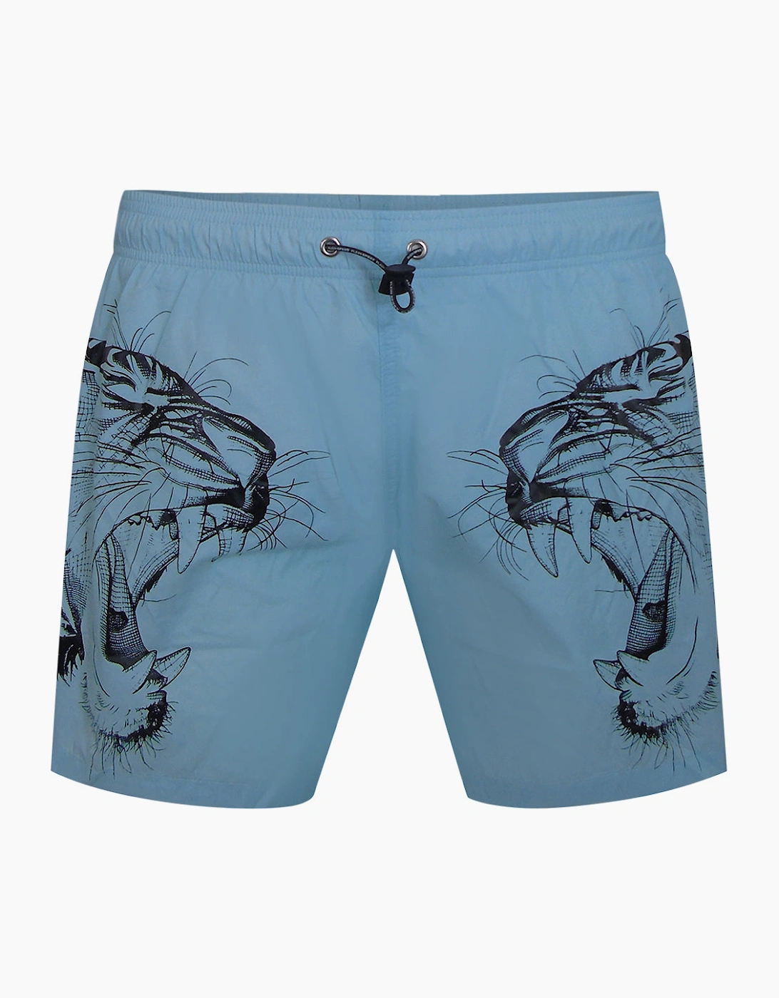Plein Sport Double Tiger Logo Pastel Blue Swim Shorts