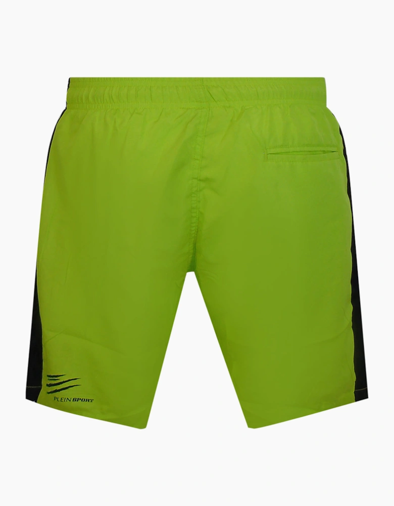 Plein Sport Vertical Logo Long Boardshort Yellow Swim Shorts