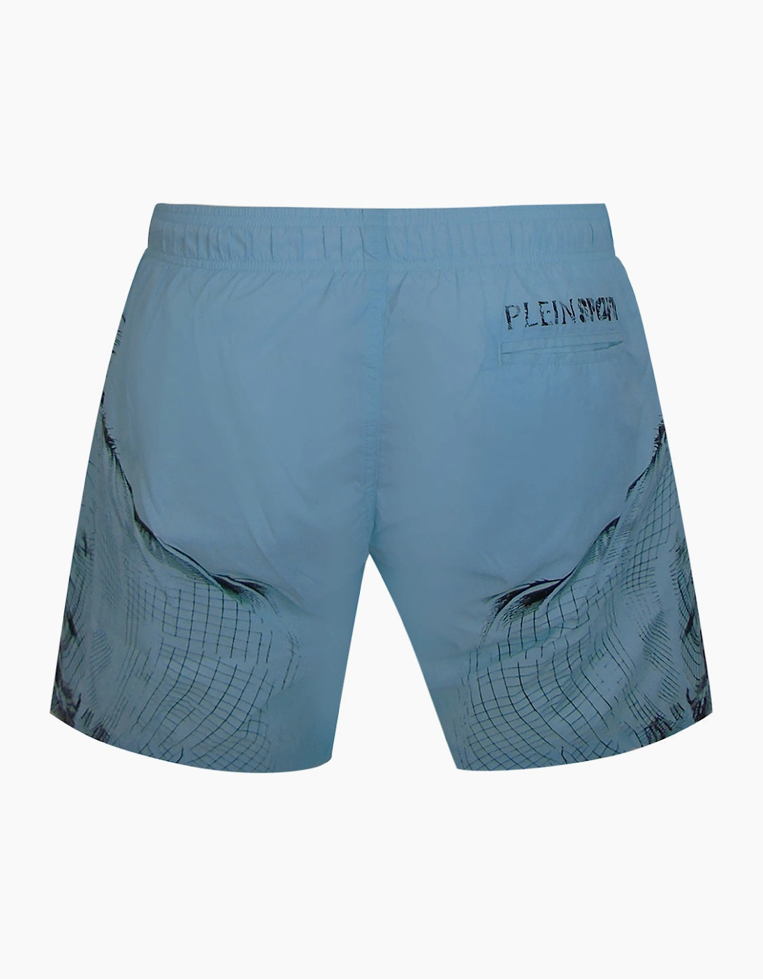Plein Sport Double Tiger Logo Pastel Blue Swim Shorts