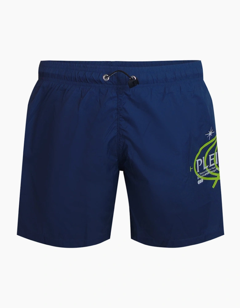 Plein Sport Geo Logo Navy Blue Swim Shorts