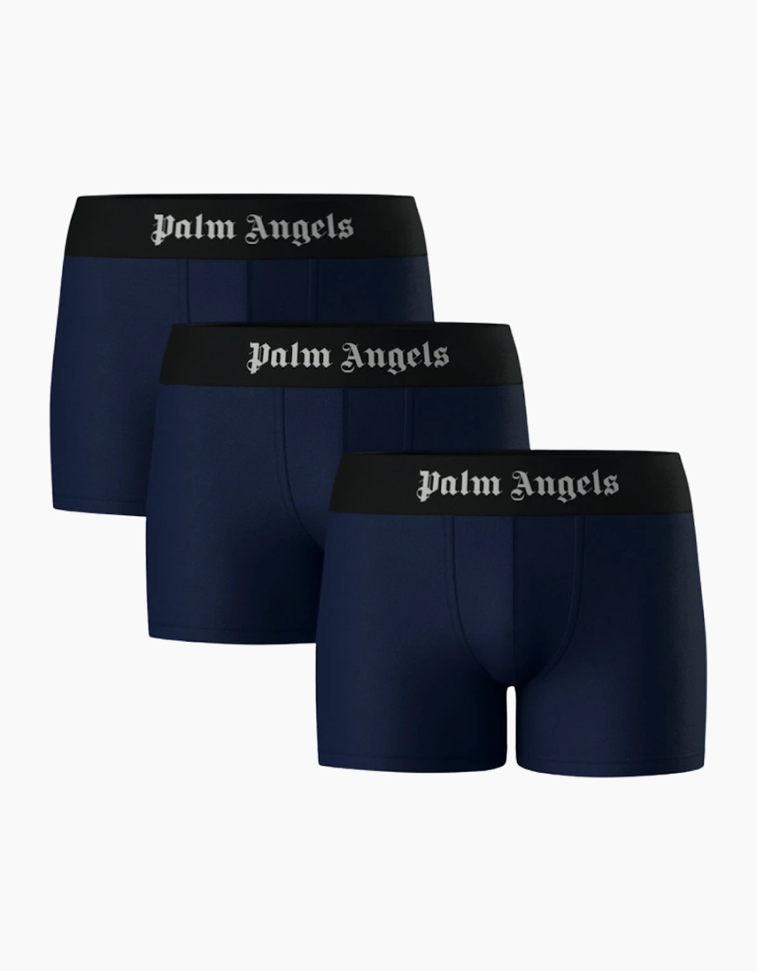 Palm Angels Men's Palm Angels Tri-Pack Navy Blue Short Trunk Boxer Shorts