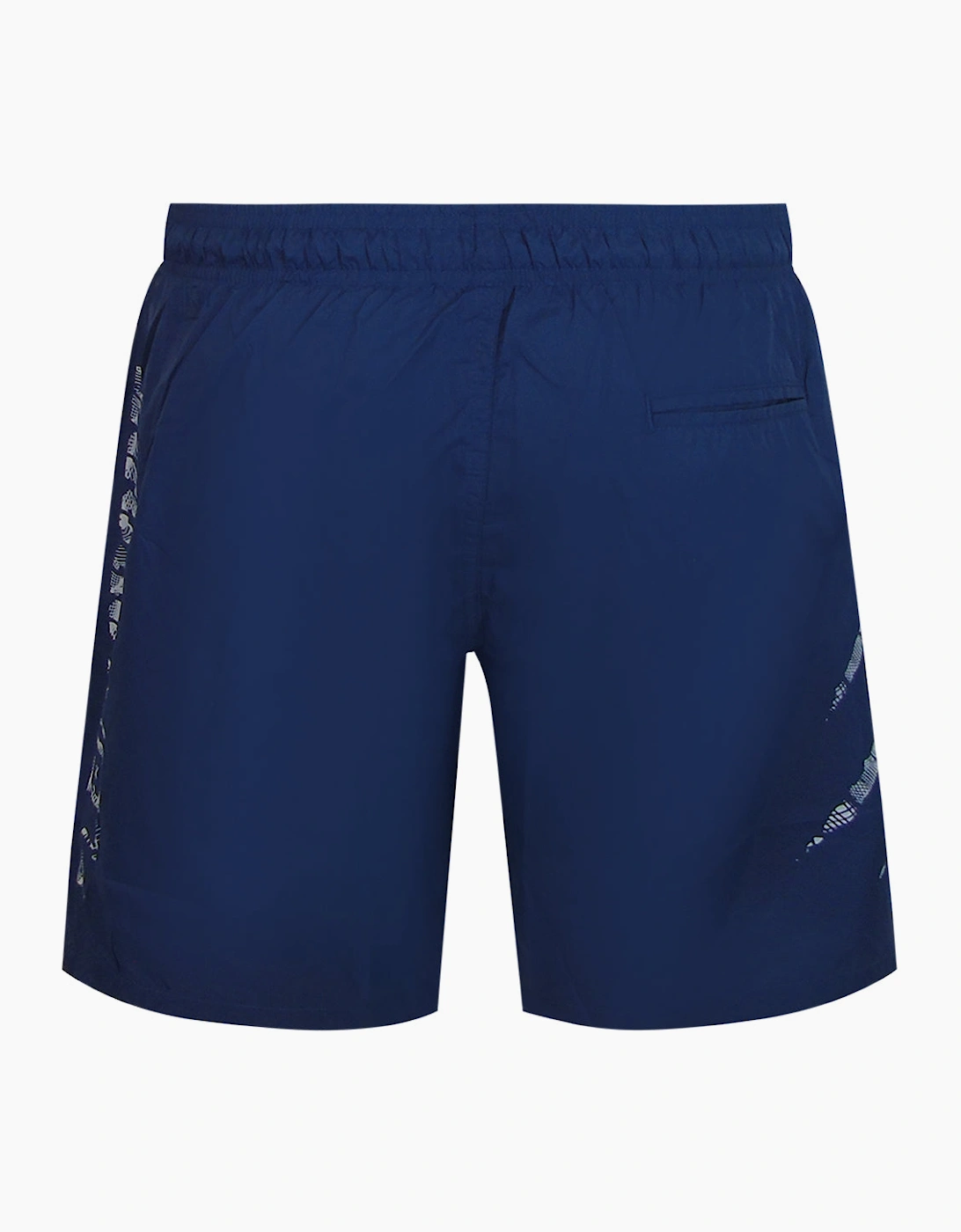 Plein Sport Scratch Logo Long Navy Blue Swim Shorts