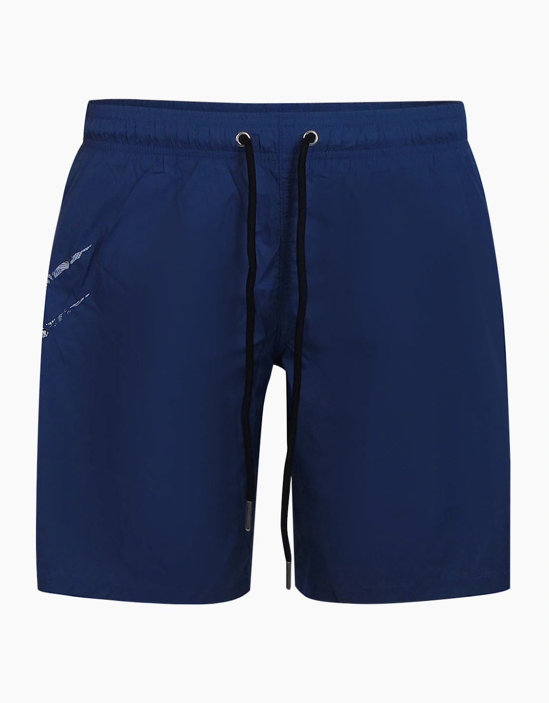 Plein Sport Scratch Logo Long Navy Blue Swim Shorts