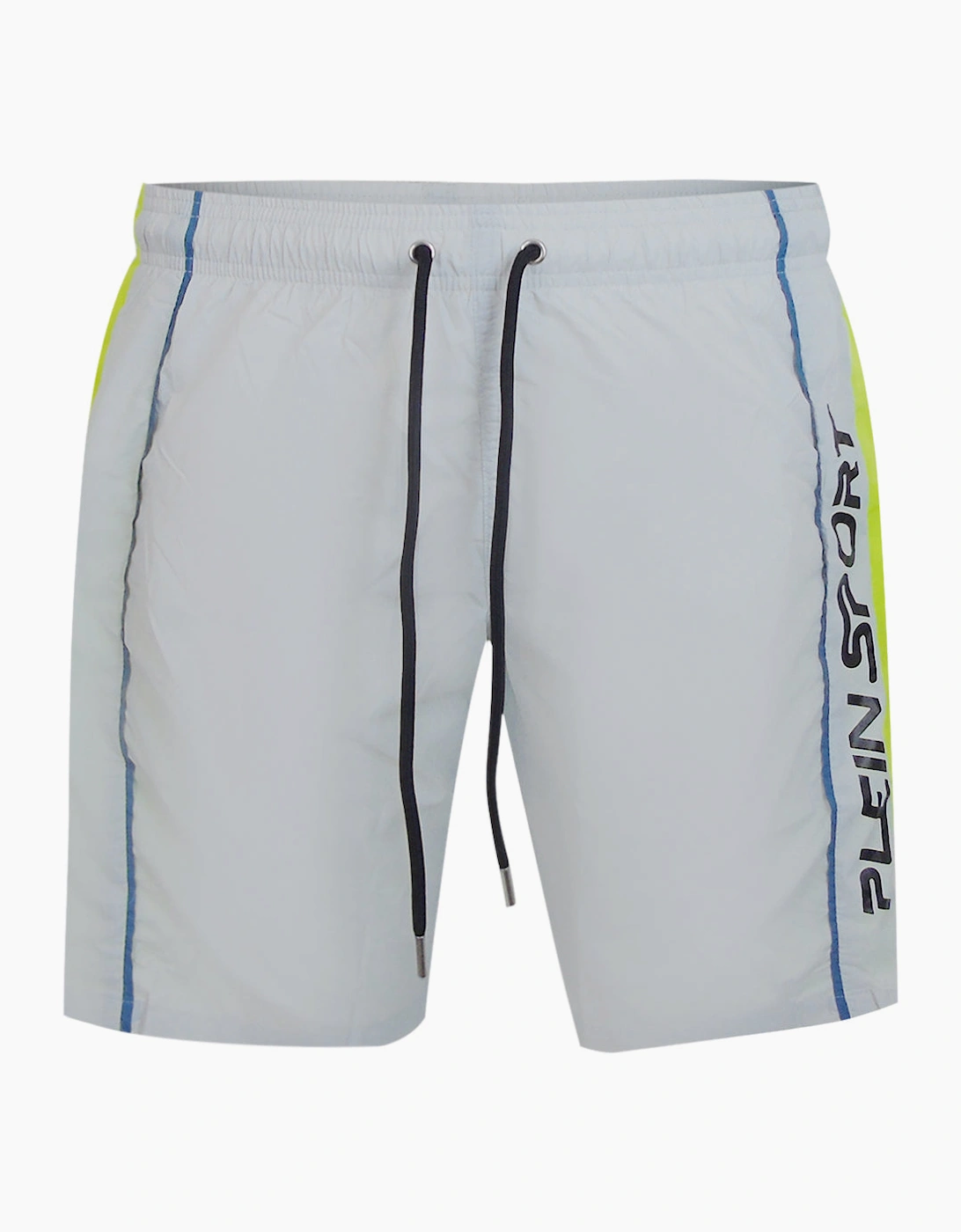 Plein Sport Vertical Logo Long Boardshort Grey Swim Shorts