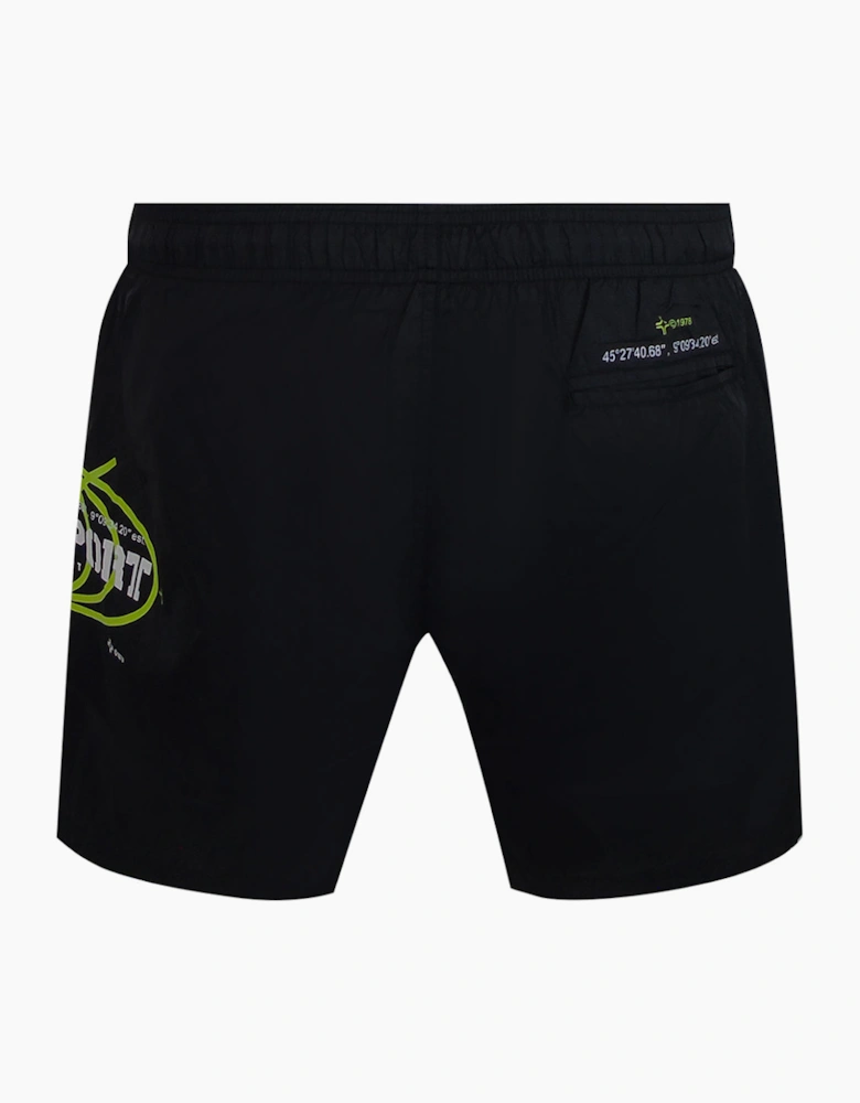 Plein Sport Geo Logo Black Swim Shorts