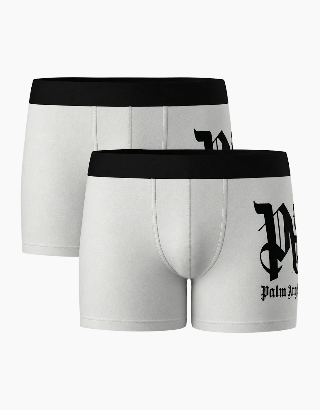 Palm Angels Men's Palm Angels Two-Pack Side Mark Logo White Boxer Shorts