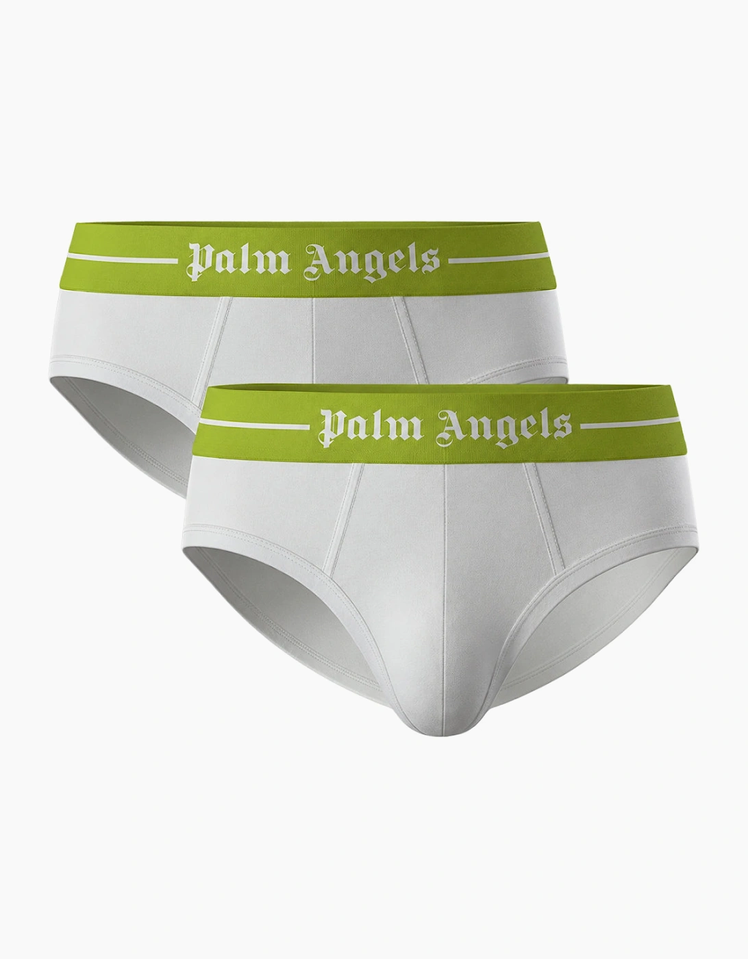 Palm Angels Men's Palm Angels Two Pack Neon Logo White Briefs