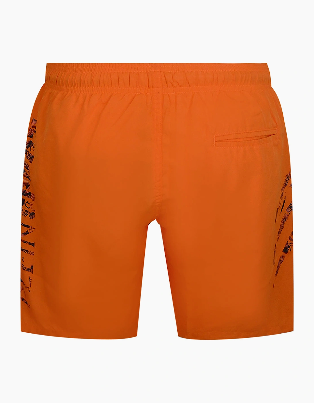 Plein Sport Scratch Logo Long Orange Swim Shorts