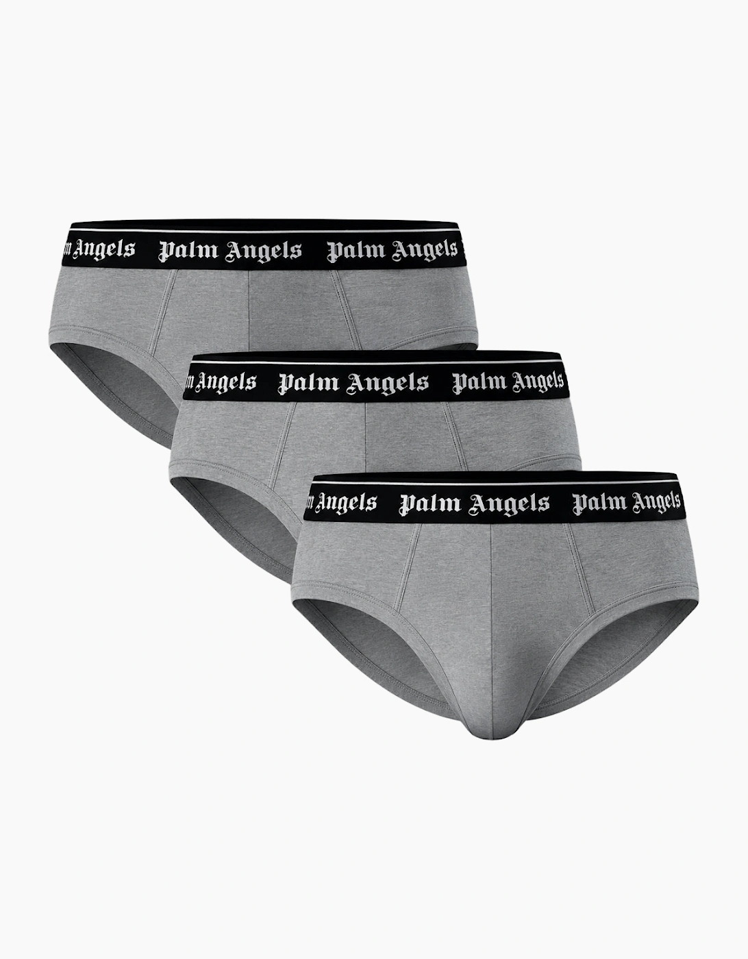 Palm Angels Men's Palm Angels Tri-Pack Classic Logo Grey Briefs