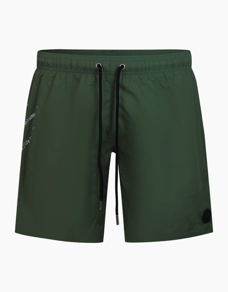Plein Sport Scratch Logo Long Green Swim Shorts