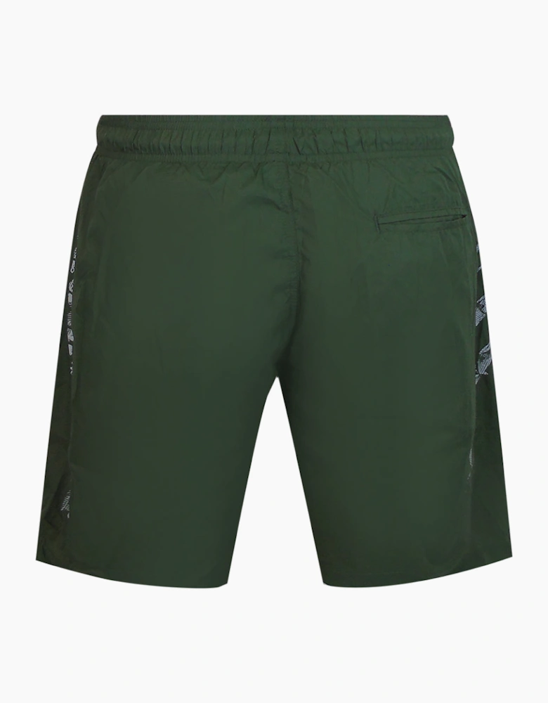 Plein Sport Scratch Logo Long Green Swim Shorts