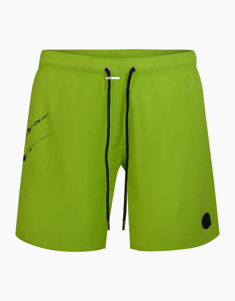 Plein Sport Scratch Logo Long Yellow Swim Shorts