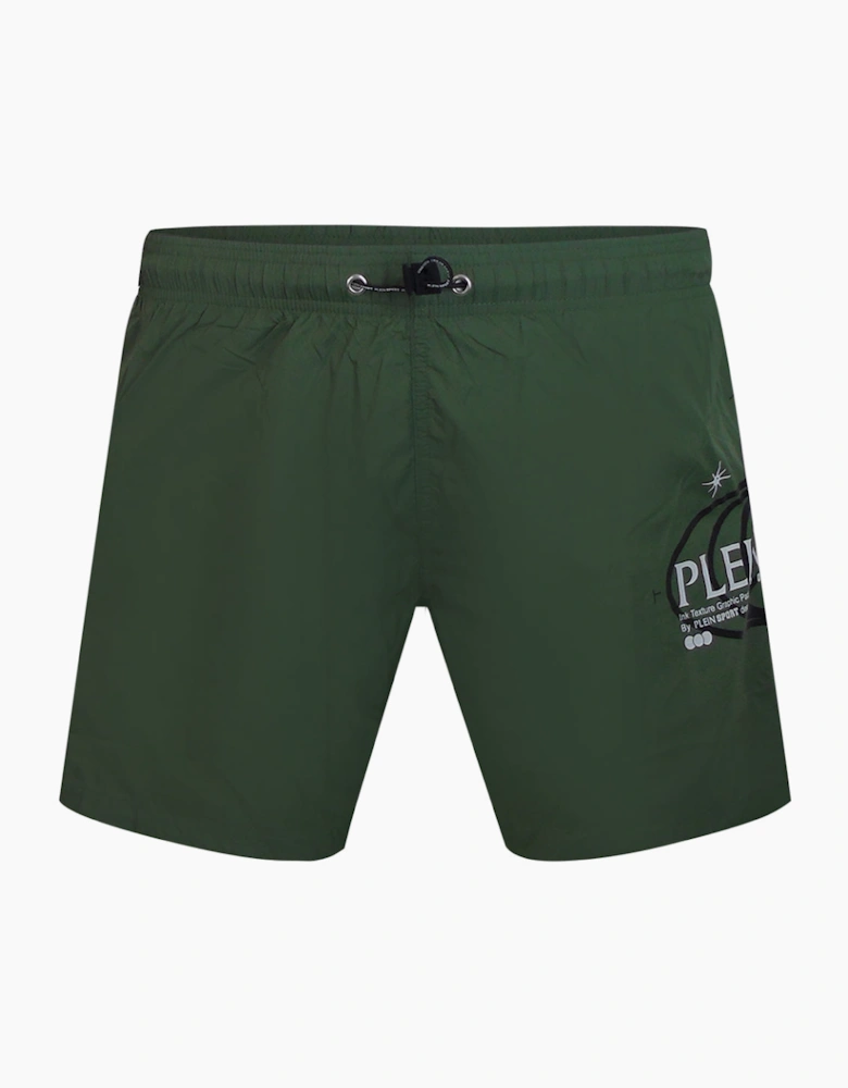 Plein Sport Geo Logo Green Swim Shorts