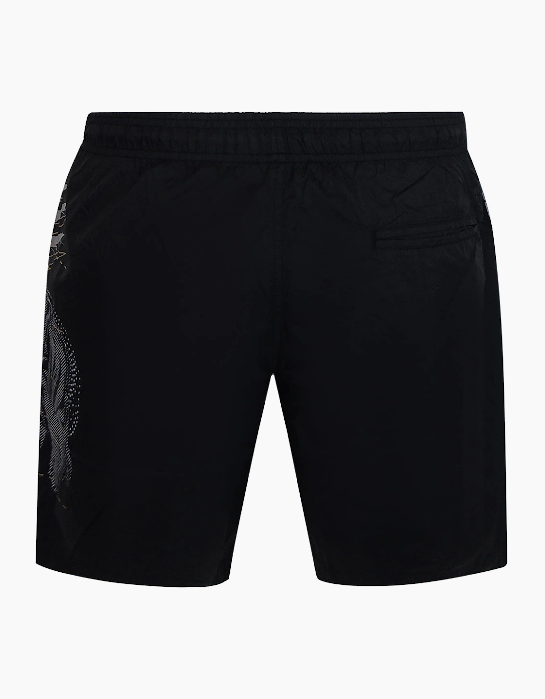 Plein Sport Golden Tiger Long Black Swim Shorts