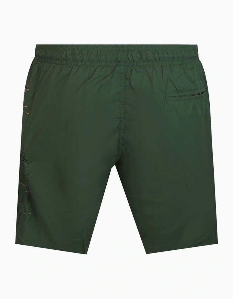 Plein Sport Golden Tiger Long Green Swim Shorts