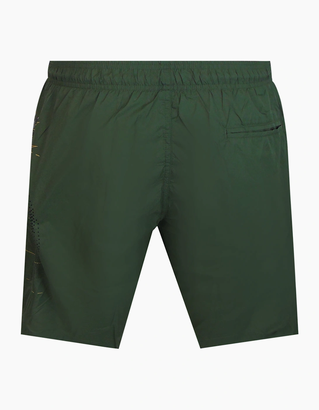 Plein Sport Golden Tiger Long Green Swim Shorts