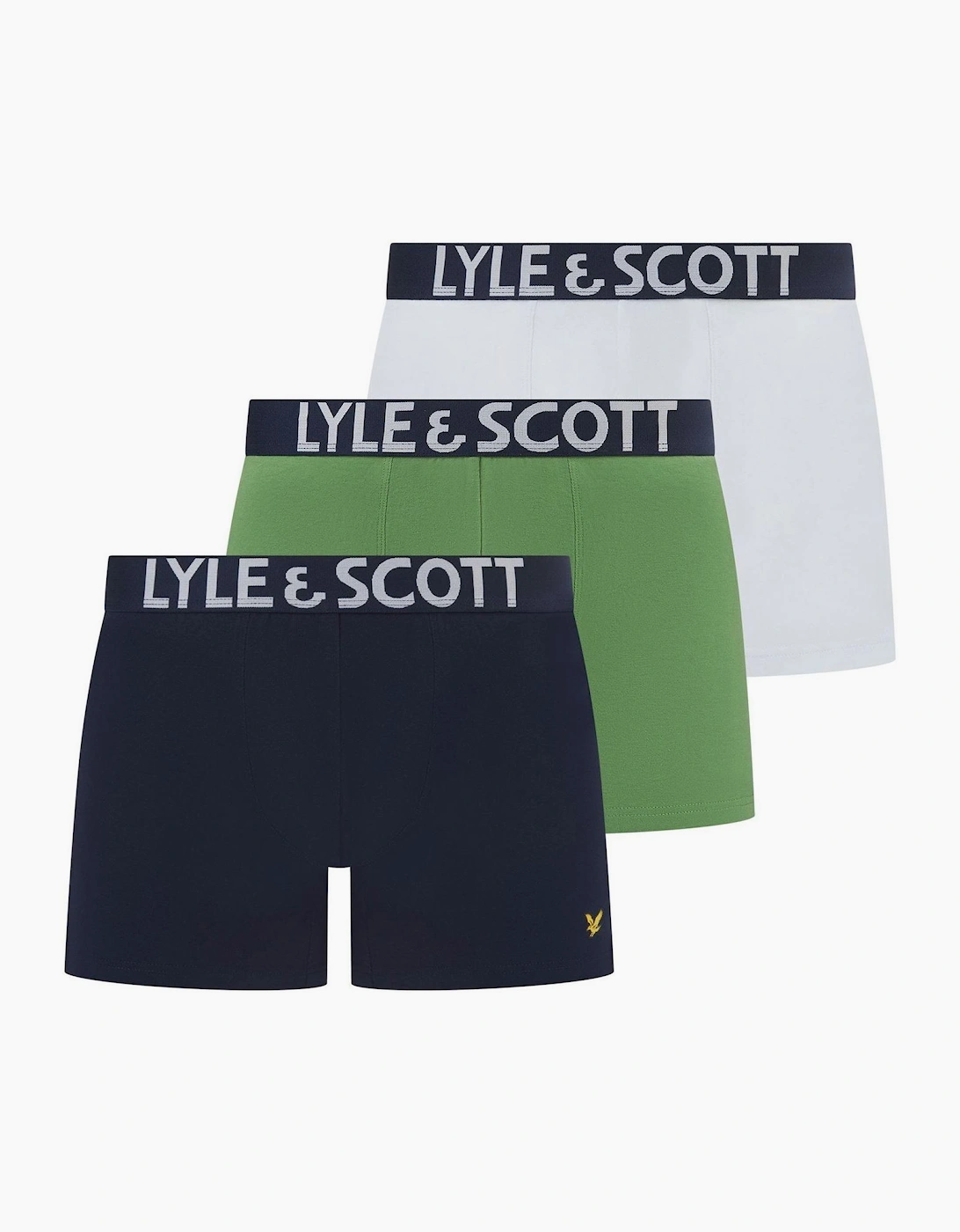 Lyle And Scott Men's Black Daniel Golden Eagle Branding Boxer Brief - Size 2X Large