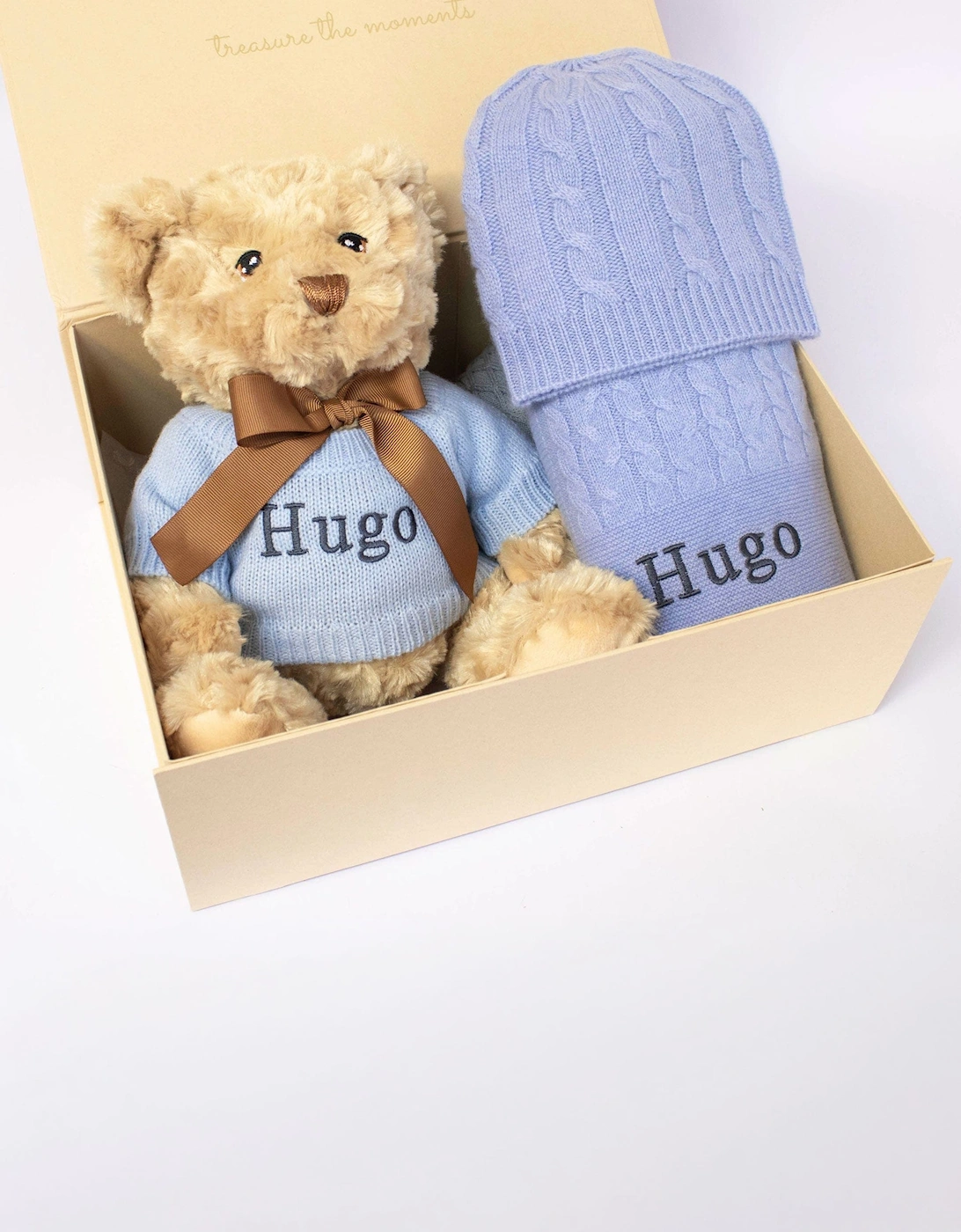 Cashmere and Teddy Gift Set in Cornflower Blue, 4 of 3