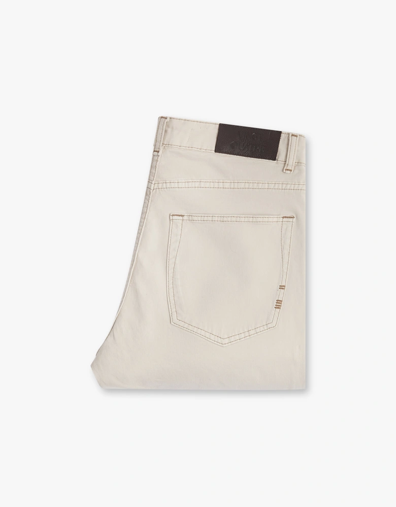 Vingt Quatre Taper Fit Ivory Jeans