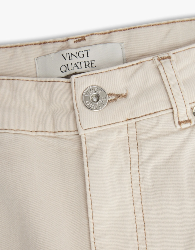 Vingt Quatre Taper Fit Ivory Jeans
