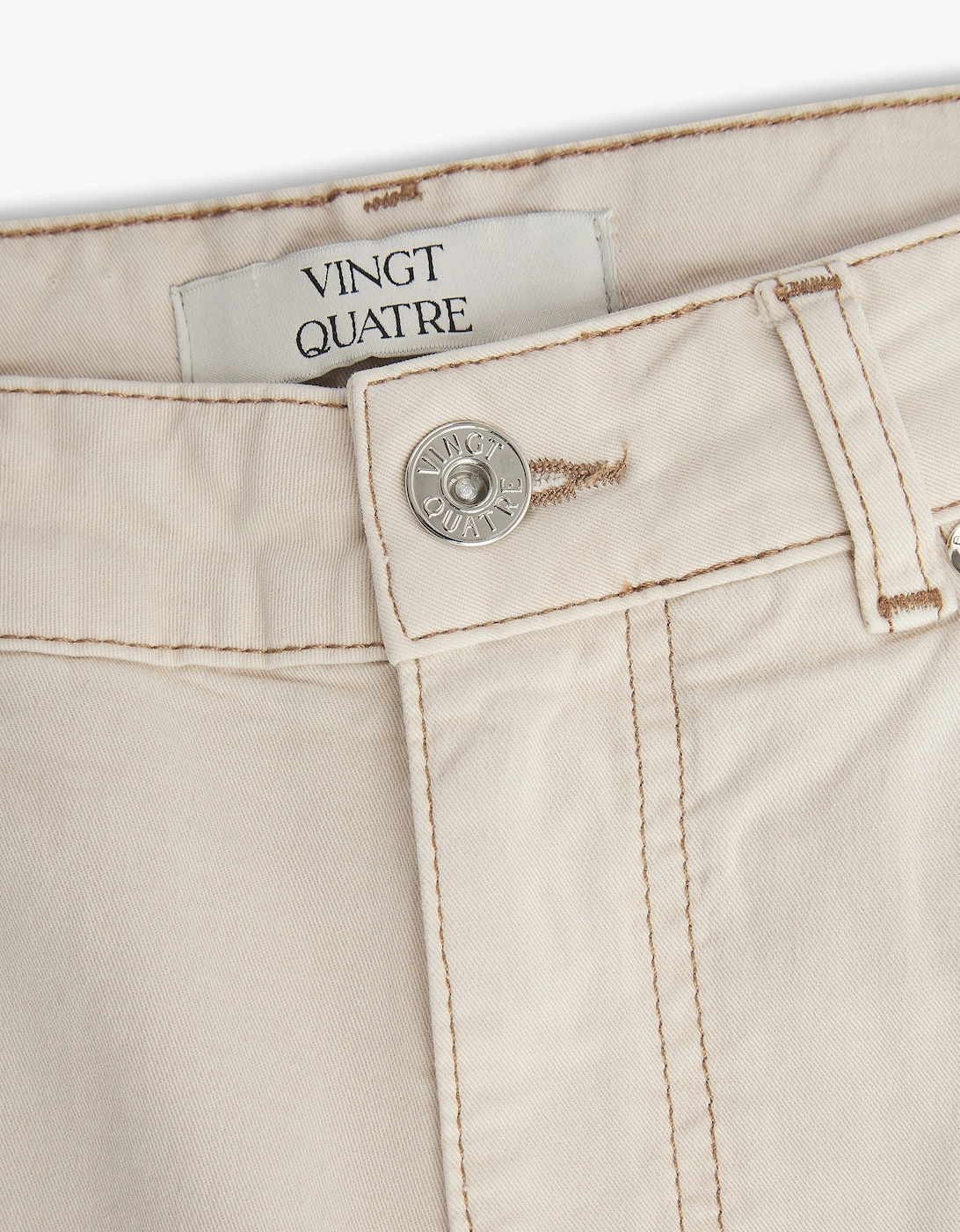 Vingt Quatre Taper Fit Ivory Jeans