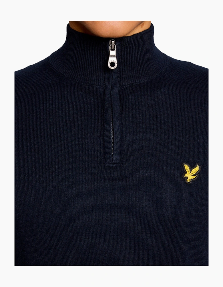 Lyle & Scott Cotton Merino Quarter Zip Jumper DARK NAVY