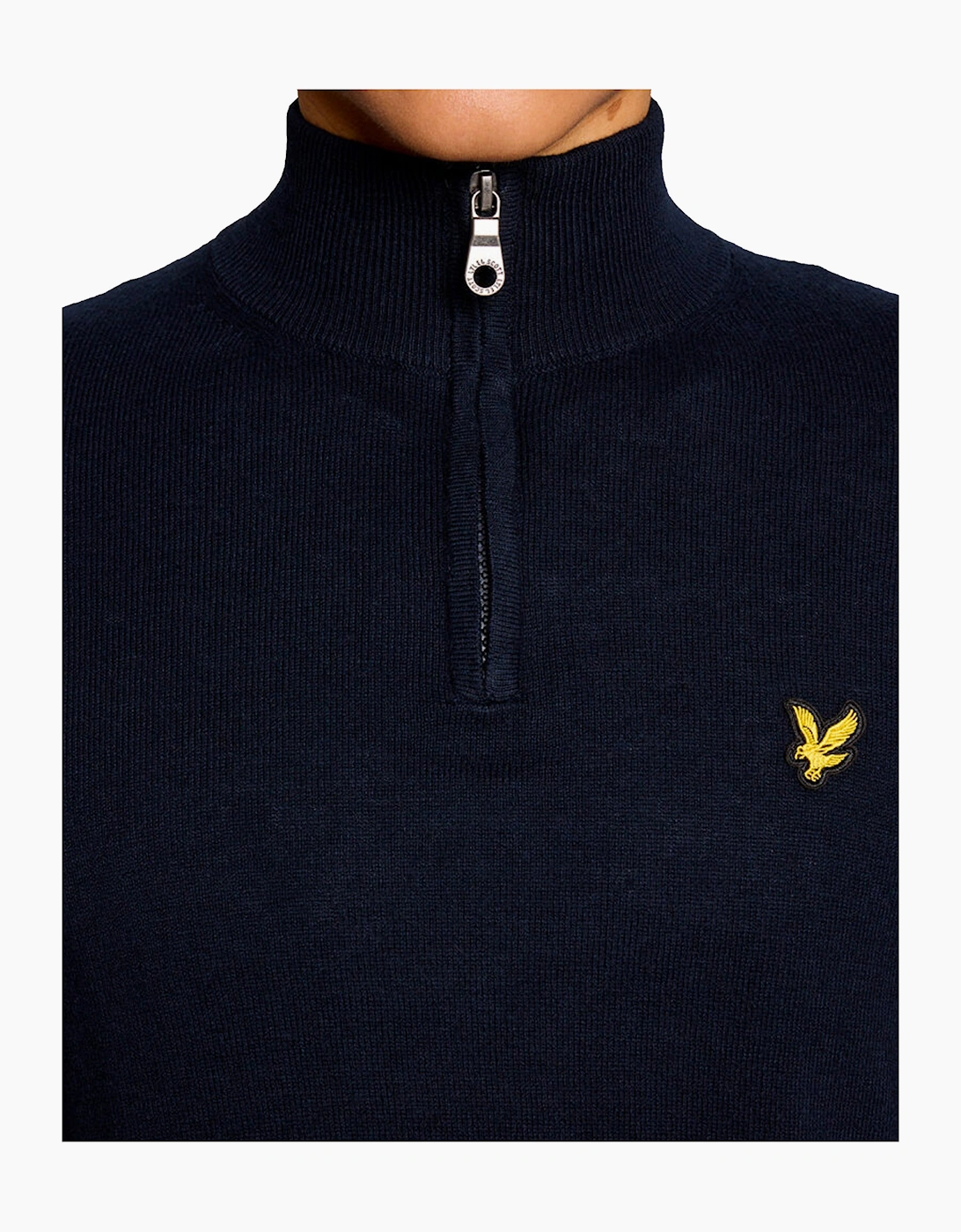 Lyle & Scott Cotton Merino Quarter Zip Jumper DARK NAVY