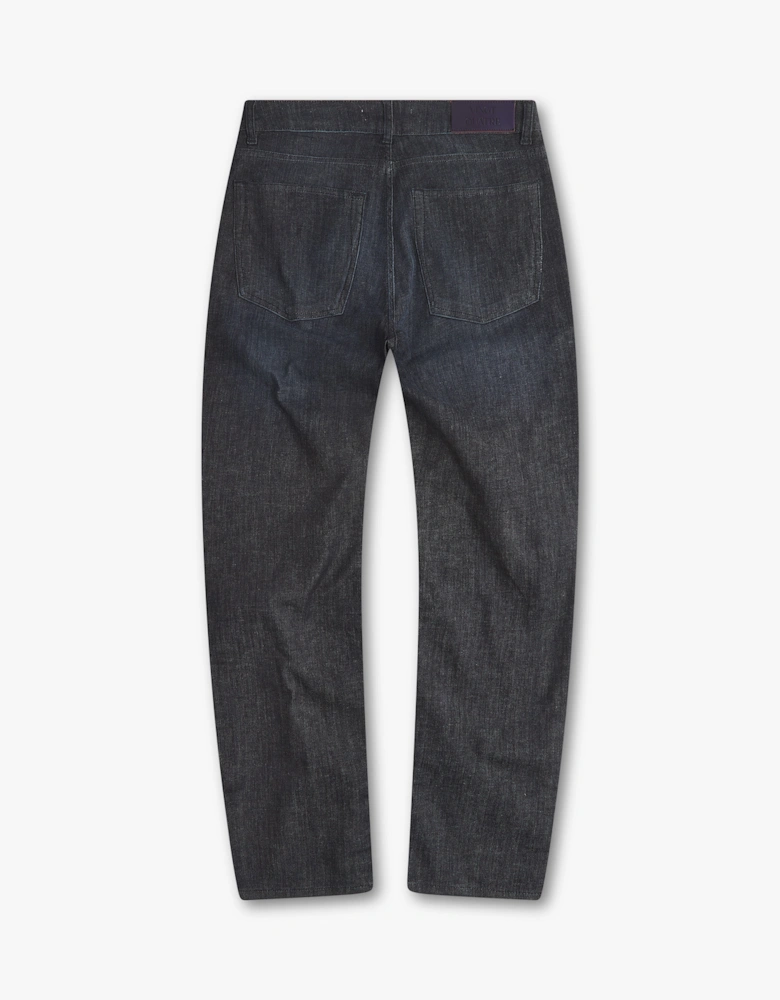 Vingt Quatre Taper Fit Linen Blend Deep Blue Jeans