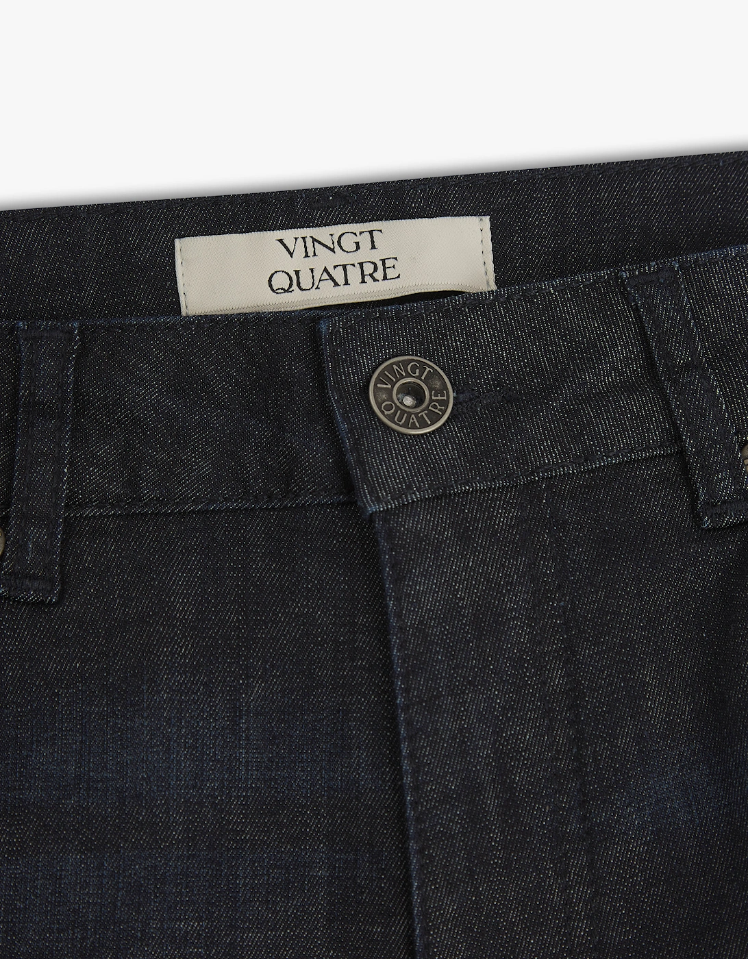 Vingt Quatre Taper Fit Linen Blend Deep Blue Jeans