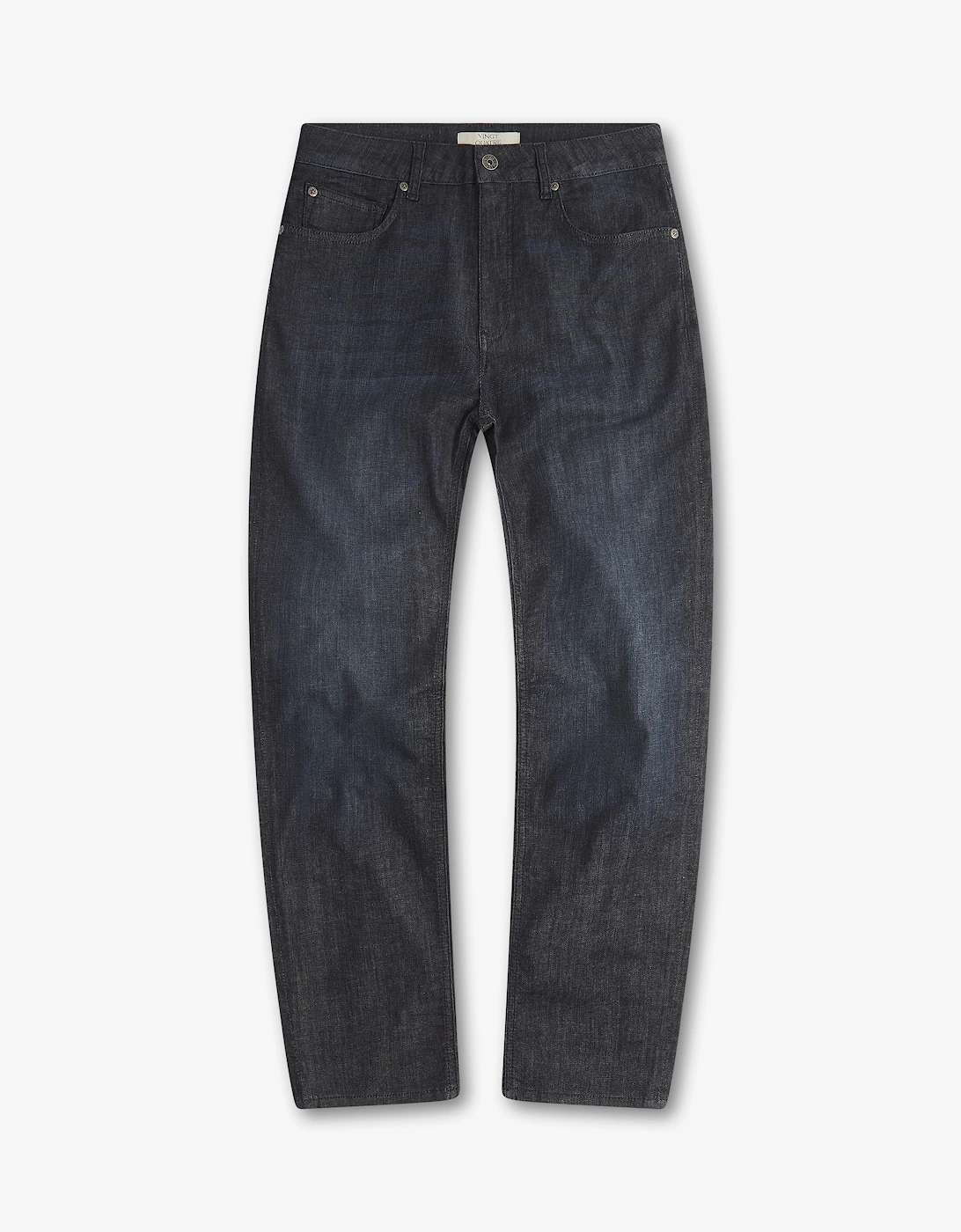 Vingt Quatre Taper Fit Linen Blend Deep Blue Jeans