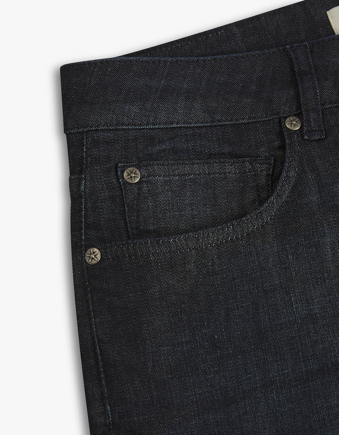 Vingt Quatre Taper Fit Linen Blend Deep Blue Jeans