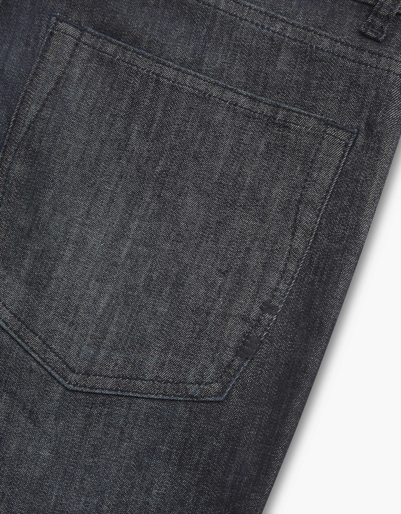 Vingt Quatre Taper Fit Linen Blend Deep Blue Jeans