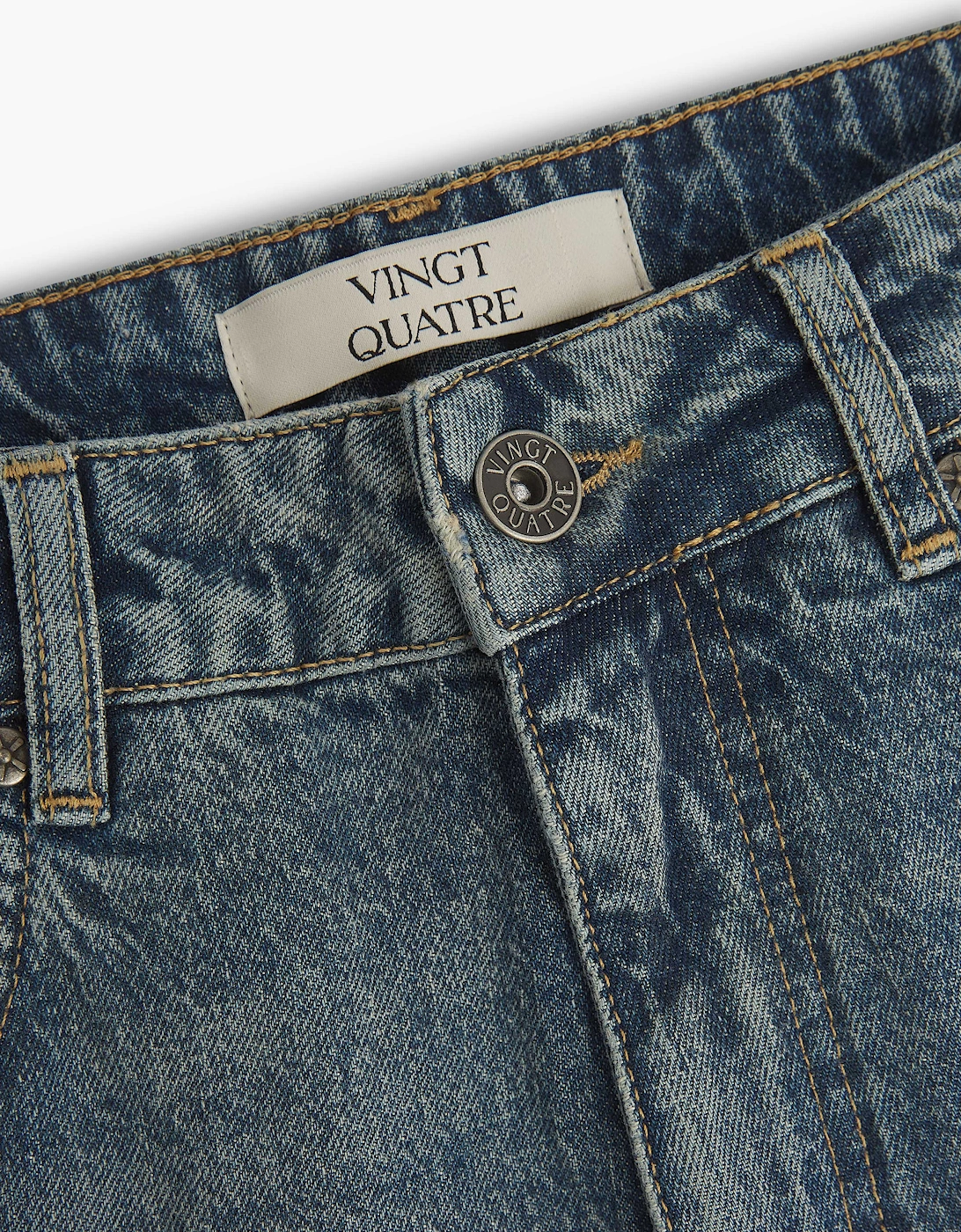 Vingt Quatre Straight Fit Vintage Wash Jeans