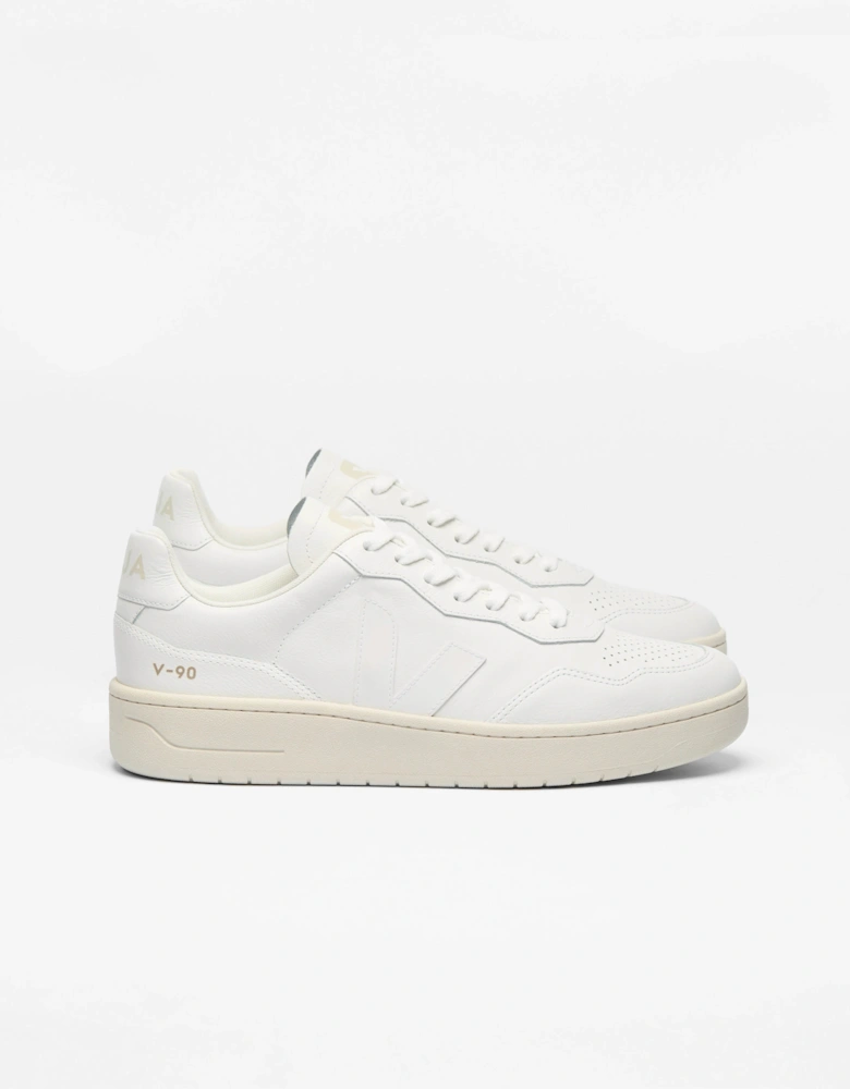 VEJA V-90 OT Leather Mens Trainers - Extra White