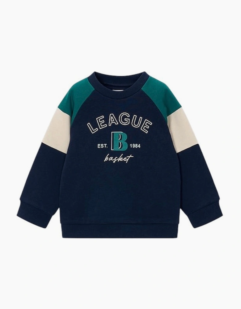 Boys Navy Green League Sweatshirt