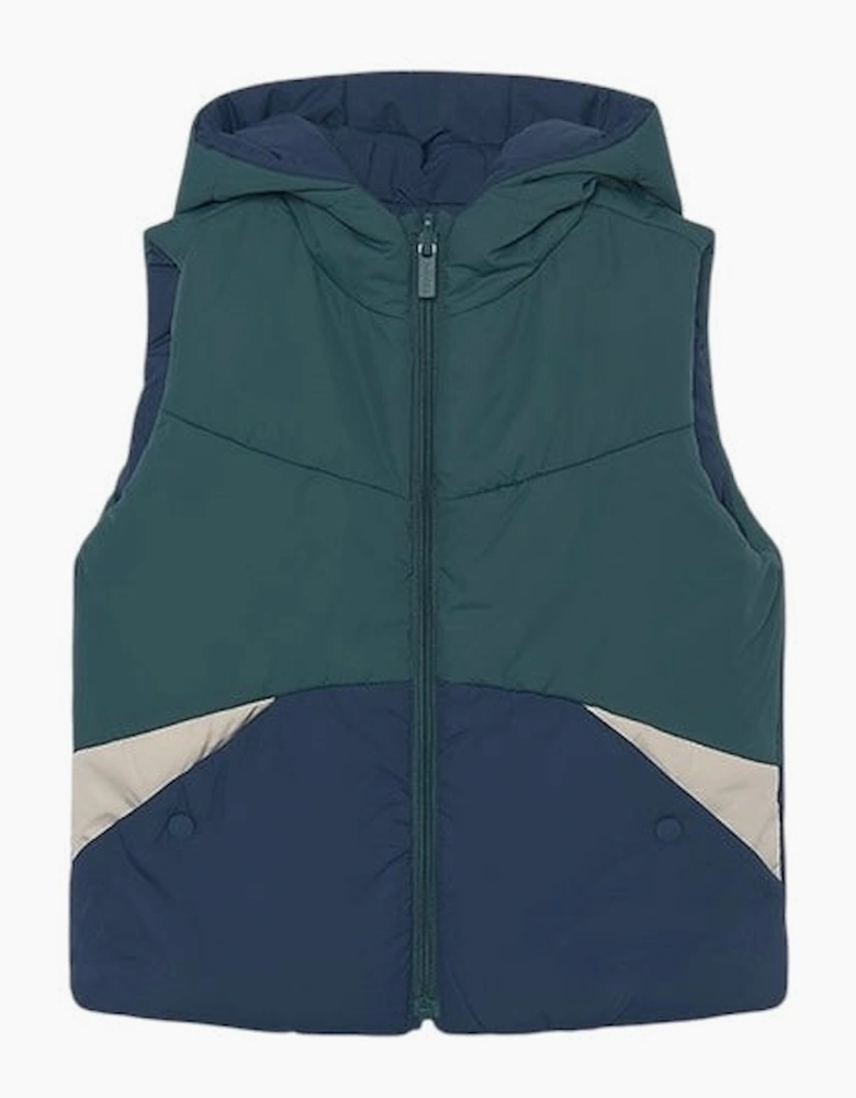 Boys Navy and Green Reversible Gilet