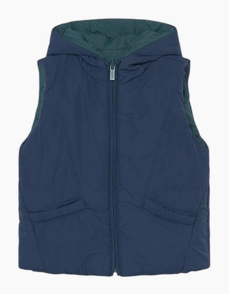 Boys Navy and Green Reversible Gilet