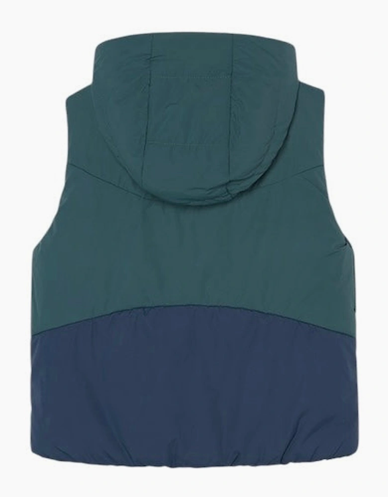 Boys Navy and Green Reversible Gilet