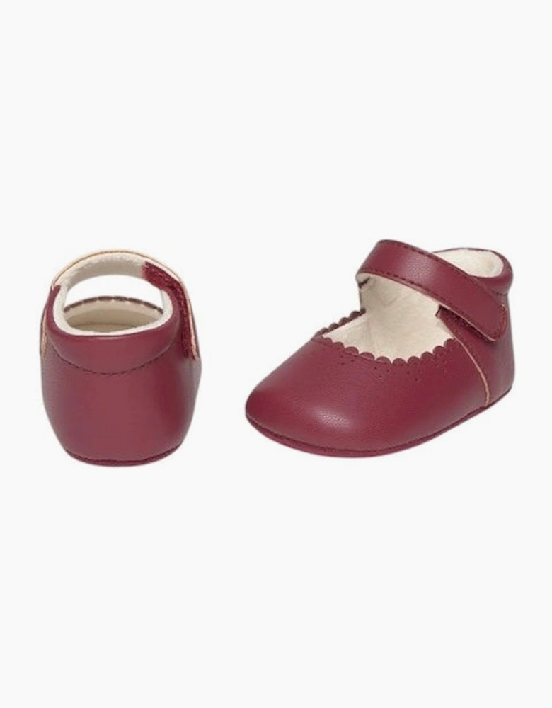 Girls Burgundy Mary Jane Pre Walker Shoes