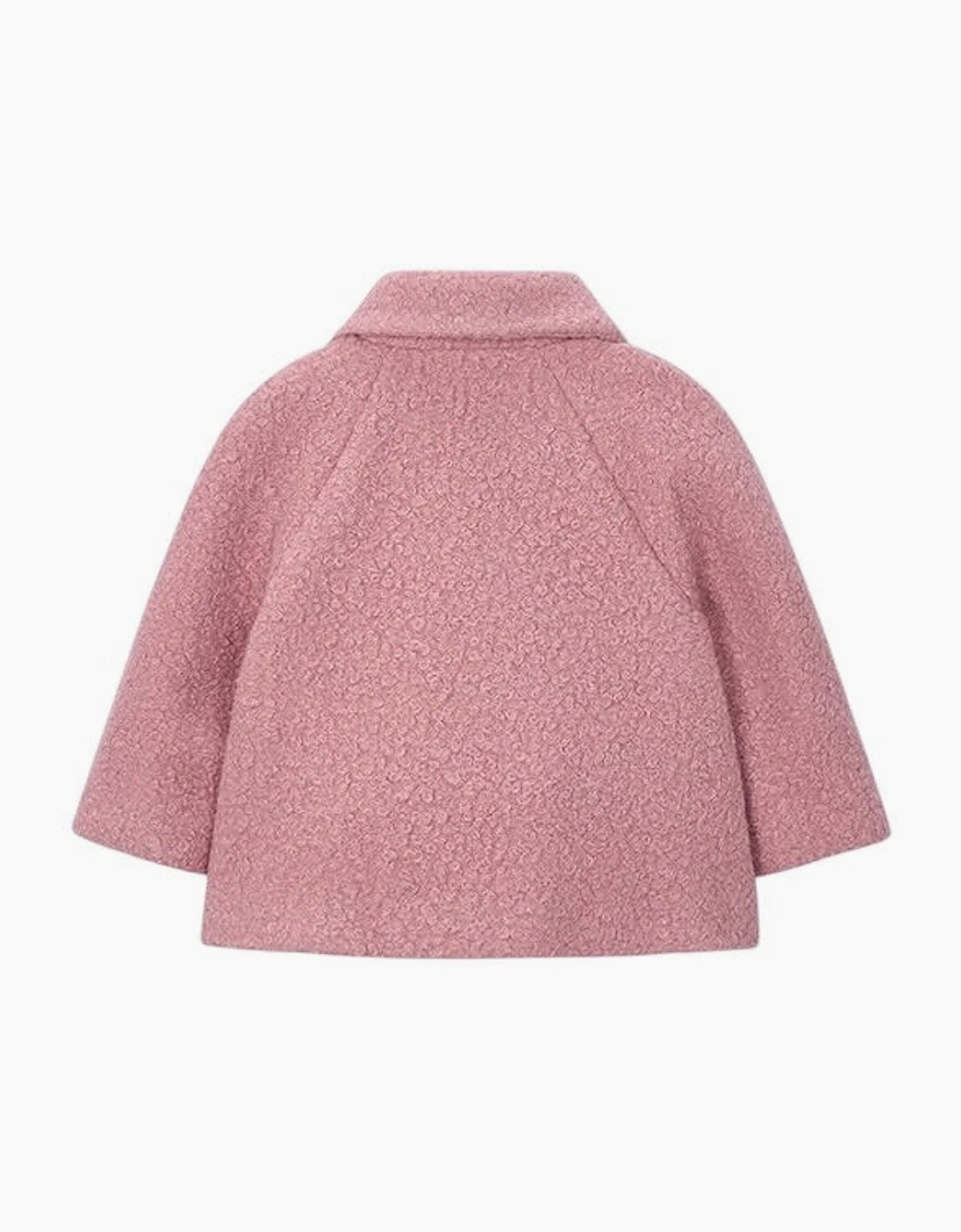 Girls Dusty Pink Boucle Coat and Bag