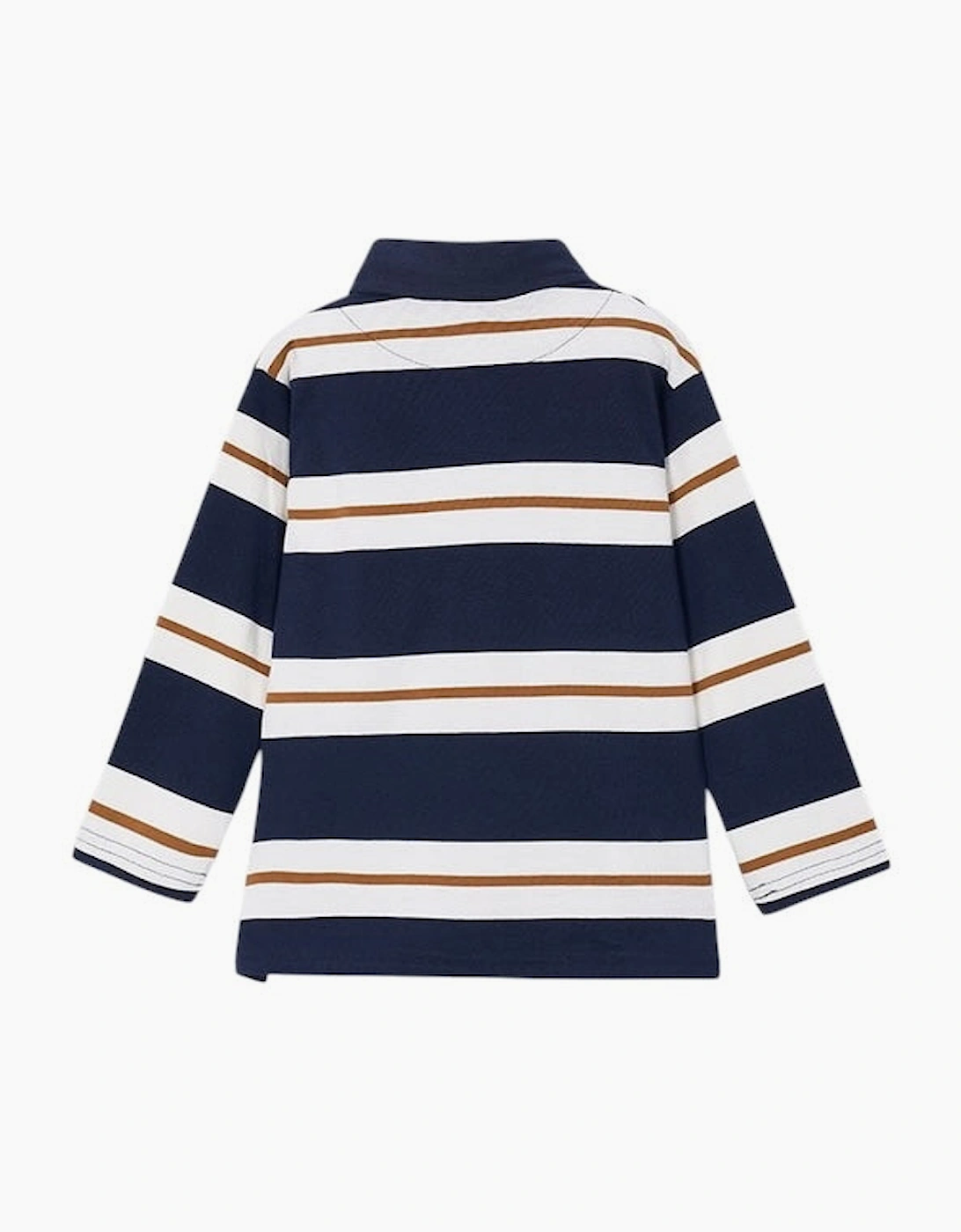 Boys Navy Stripe Rugby Polo Top