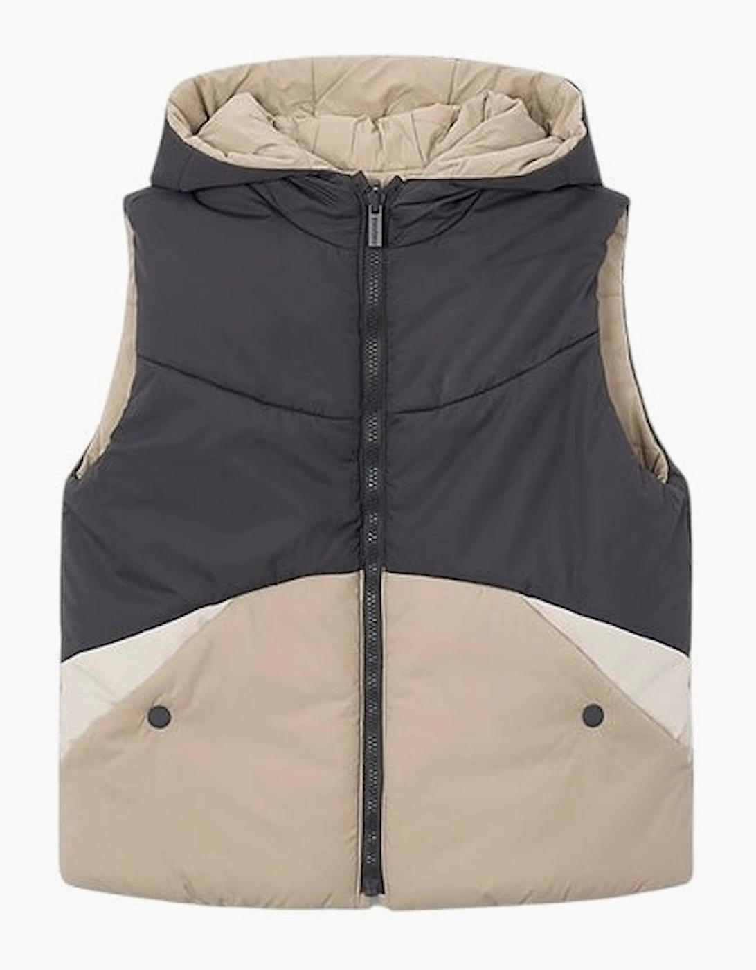 Boys Grey and Beige Reversible Gilet